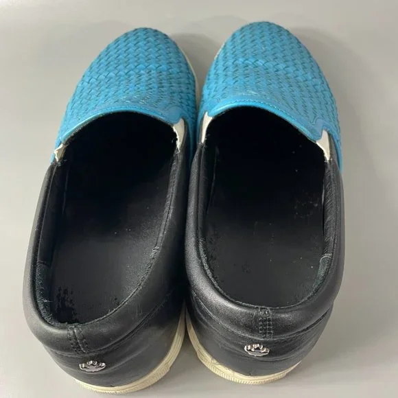 Dsquared2 Shoes Mens 45 Blue‎ Woven Black Leather Slip On Casual Sneaker Dsquared2 Shoes for Men for sale | eBay main image 4
